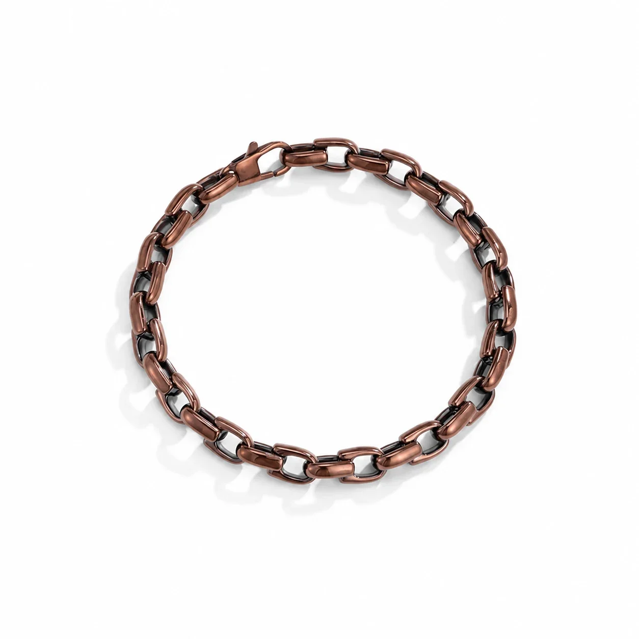 Bold 316 Stainless Steel Box Link Chain Bracelet - Rose Gold U-Shaped