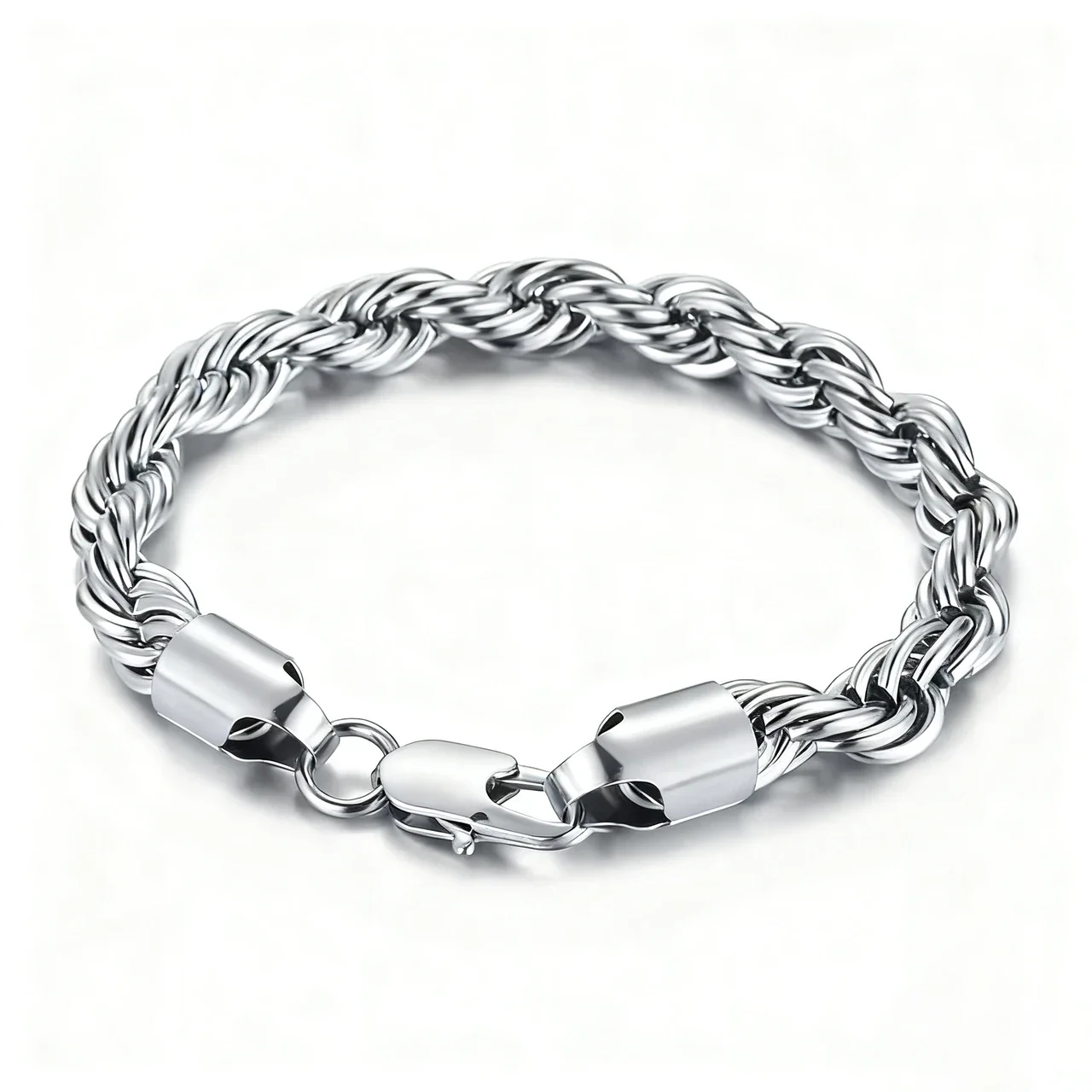 Bold Gold-Plated Stainless Steel Rope Chain Necklace