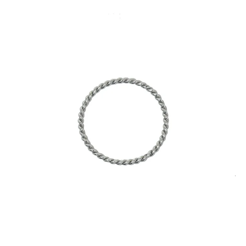 Delicate Silver-Plated 316 Stainless Steel Twisted Rope Ring