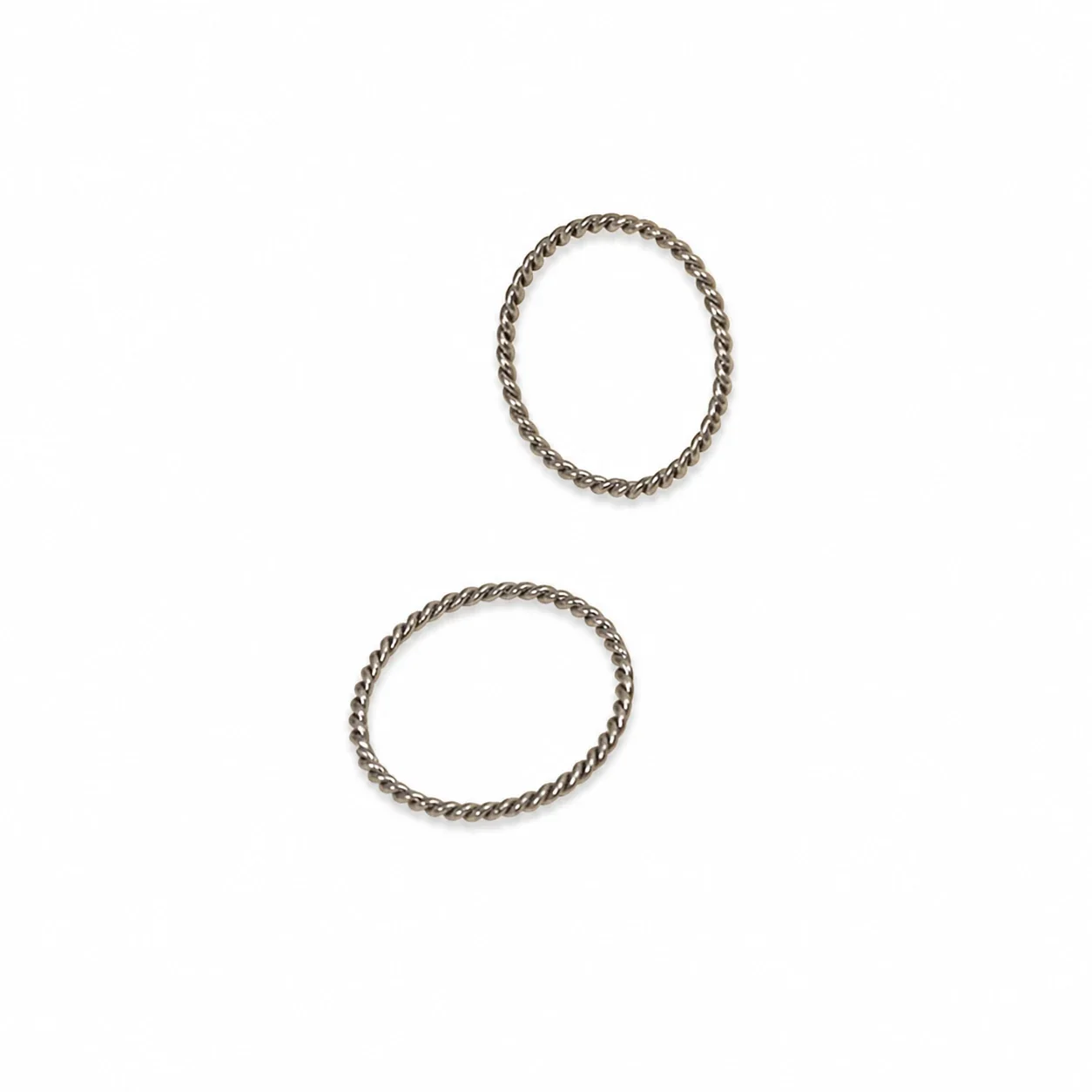 Delicate Silver-Plated 316 Stainless Steel Twisted Rope Ring
