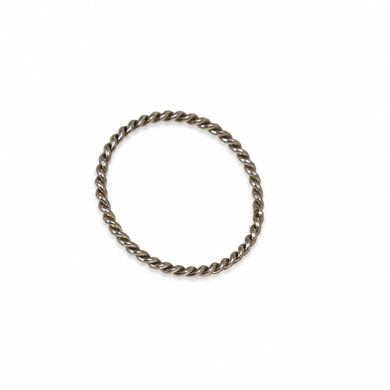 Delicate Silver-Plated 316 Stainless Steel Twisted Rope Ring