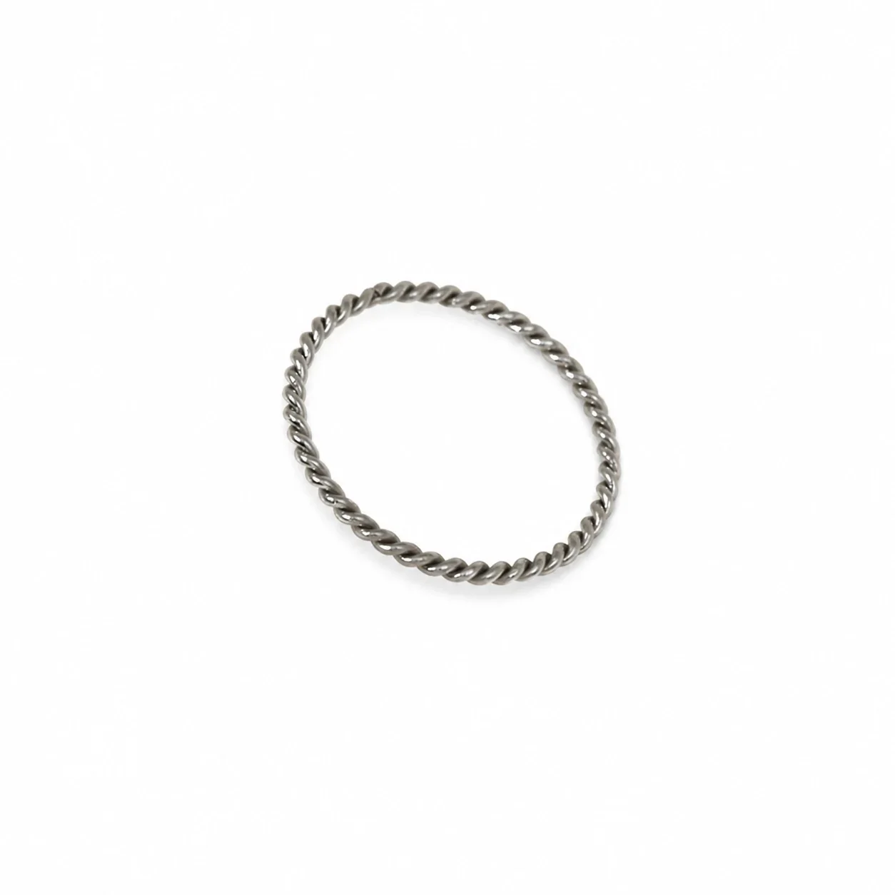Delicate Silver-Plated 316 Stainless Steel Twisted Rope Ring
