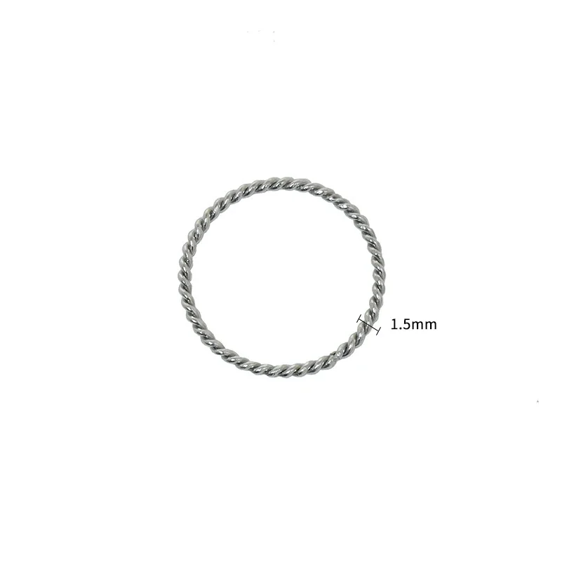 Delicate Silver-Plated 316 Stainless Steel Twisted Rope Ring