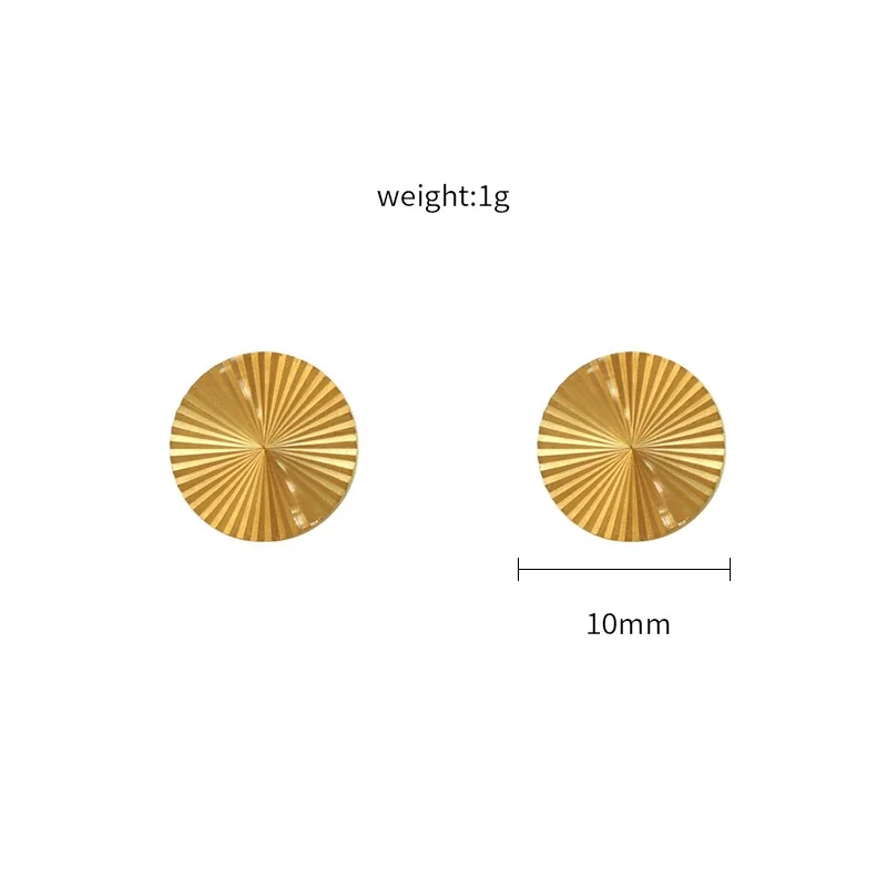 Radiant Gold-Plated 316 Stainless Steel Sunburst Stud Earrings - Gold
