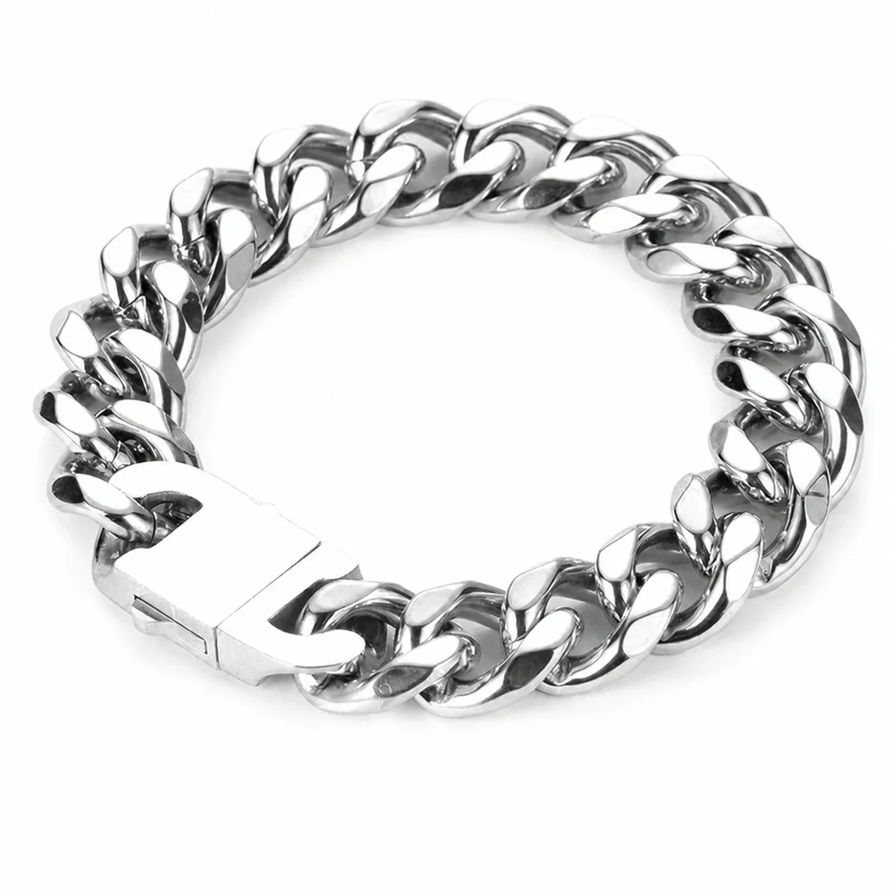 Bold 316 Stainless Steel Cuban Link Chain Bracelet - Silver
