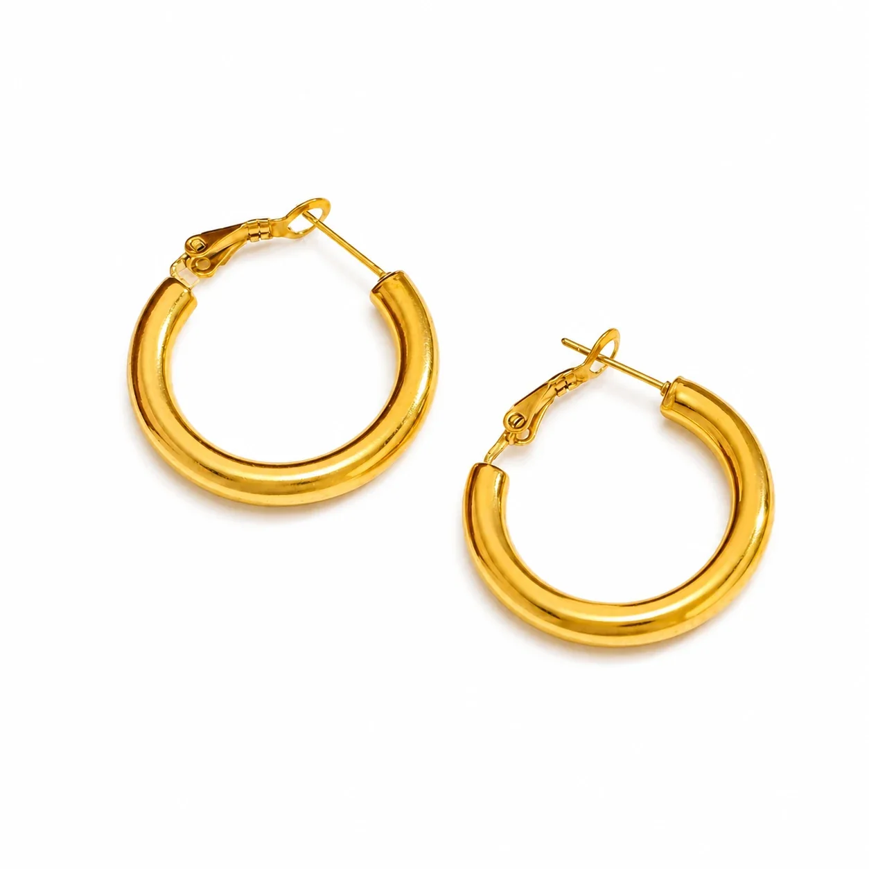 Polished 316 Stainless Steel Tube Hoop Earrings
