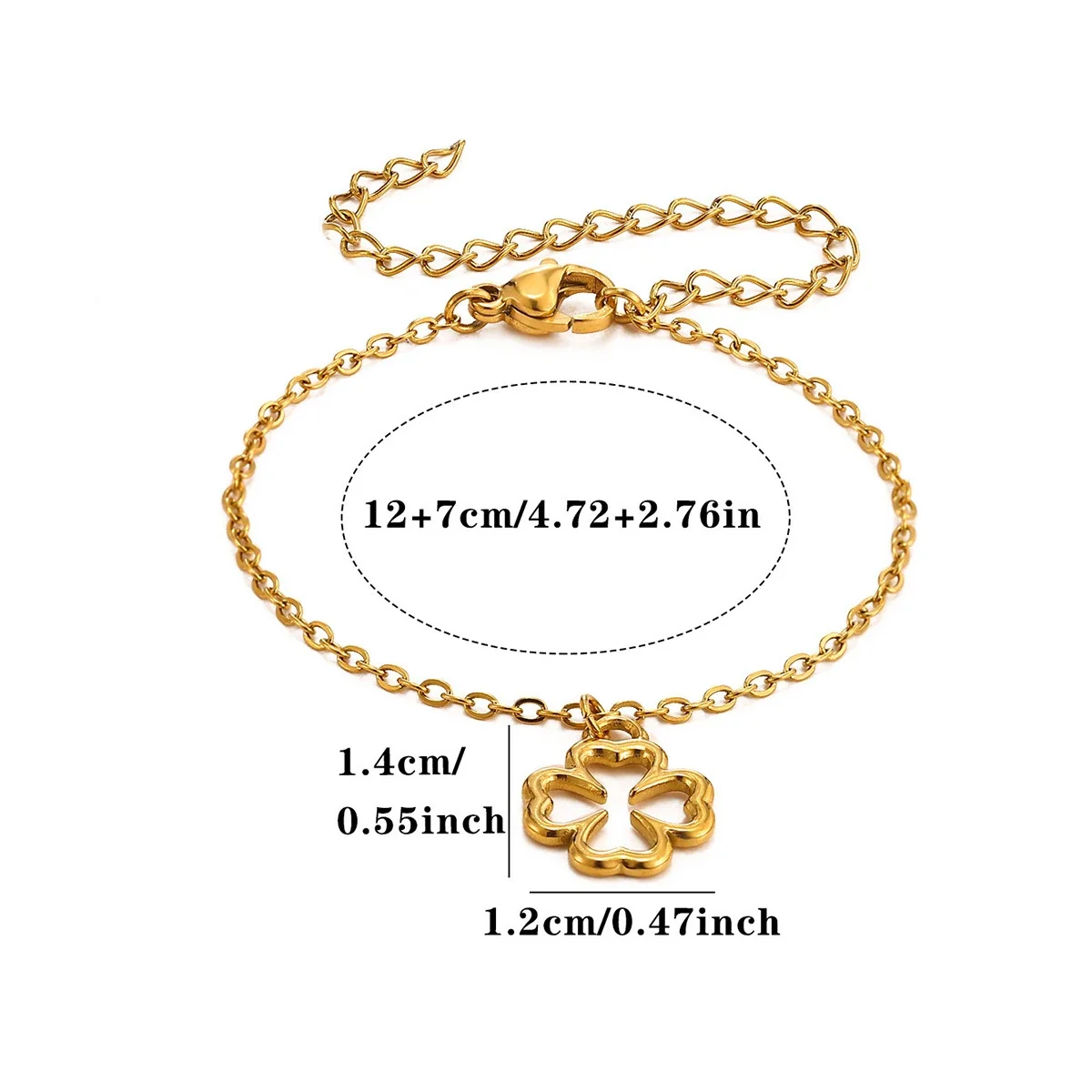 Foto del producto: Pulsera con charm de cadena barbada mixta y motivos chapados en oro