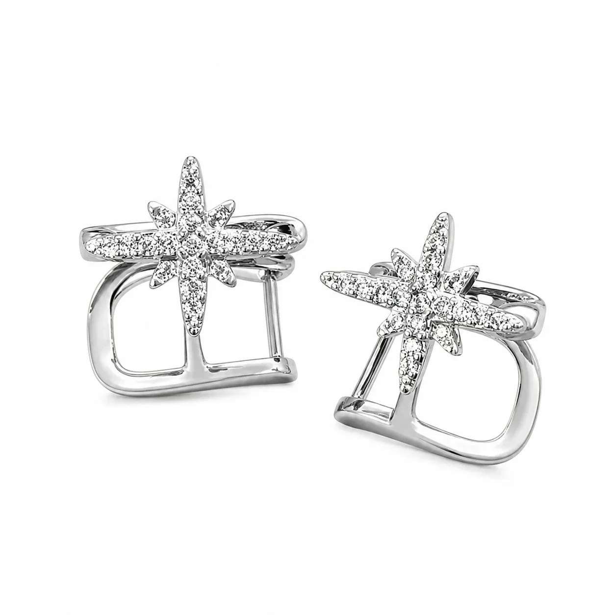 Radiant 316 Stainless Steel Starburst CZ Ear Cuff