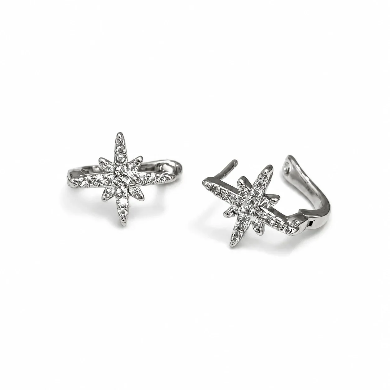 Radiant 316 Stainless Steel Starburst CZ Ear Cuff