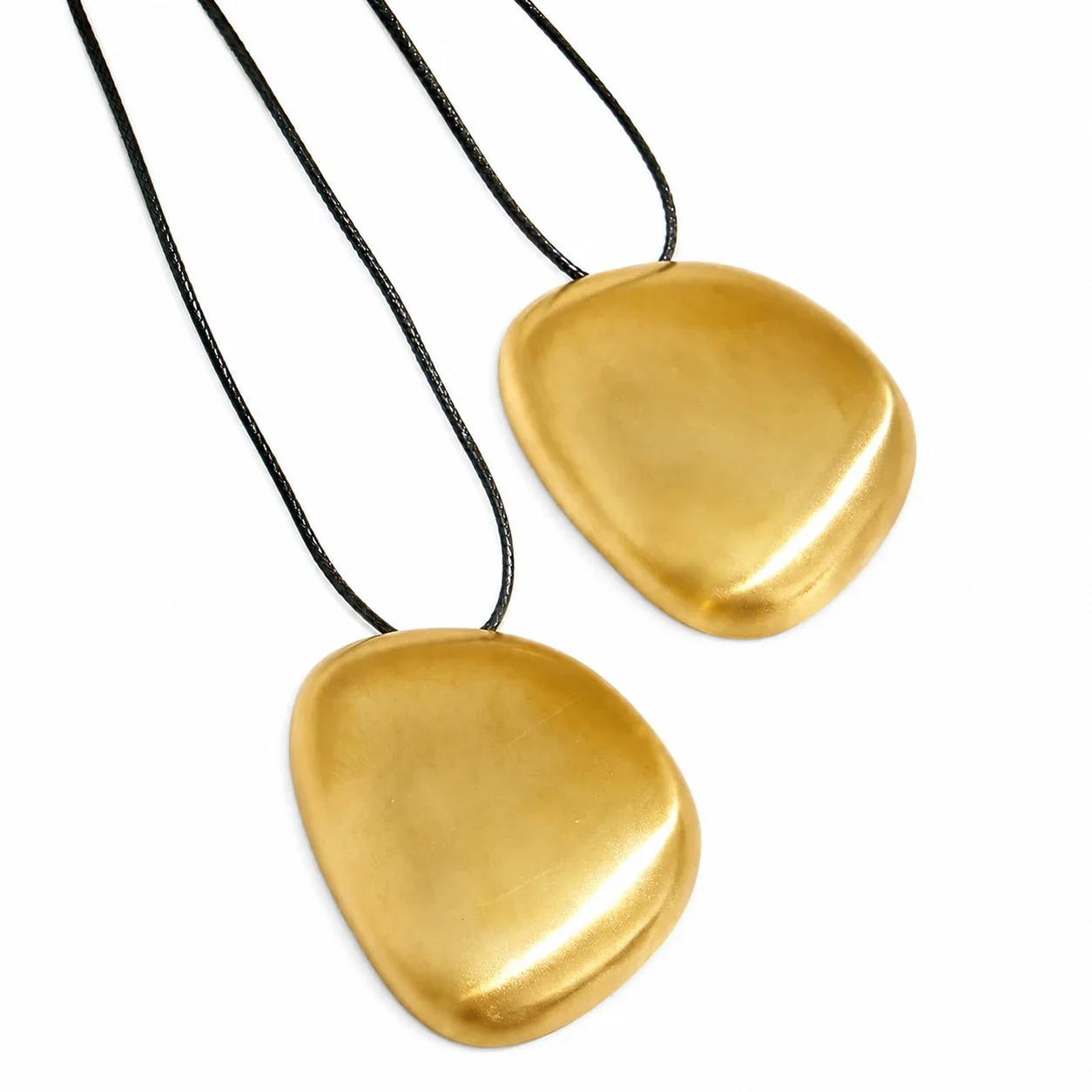 Pebble 316 Stainless Steel Matte Pendant Cord Necklace