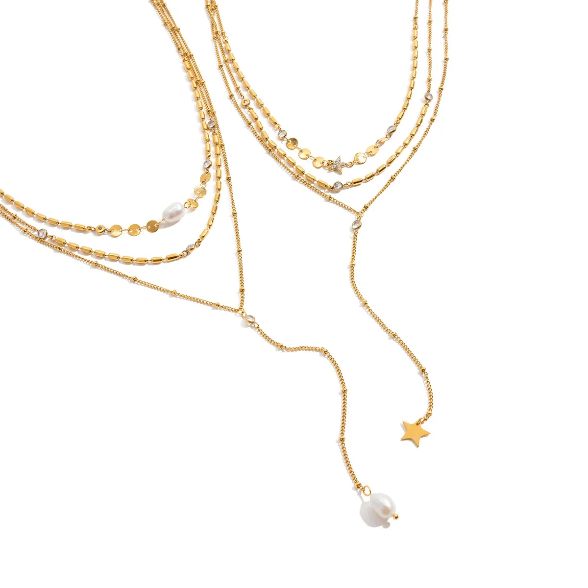 Luminous 316 Stainless Steel Pearl Y Necklace
