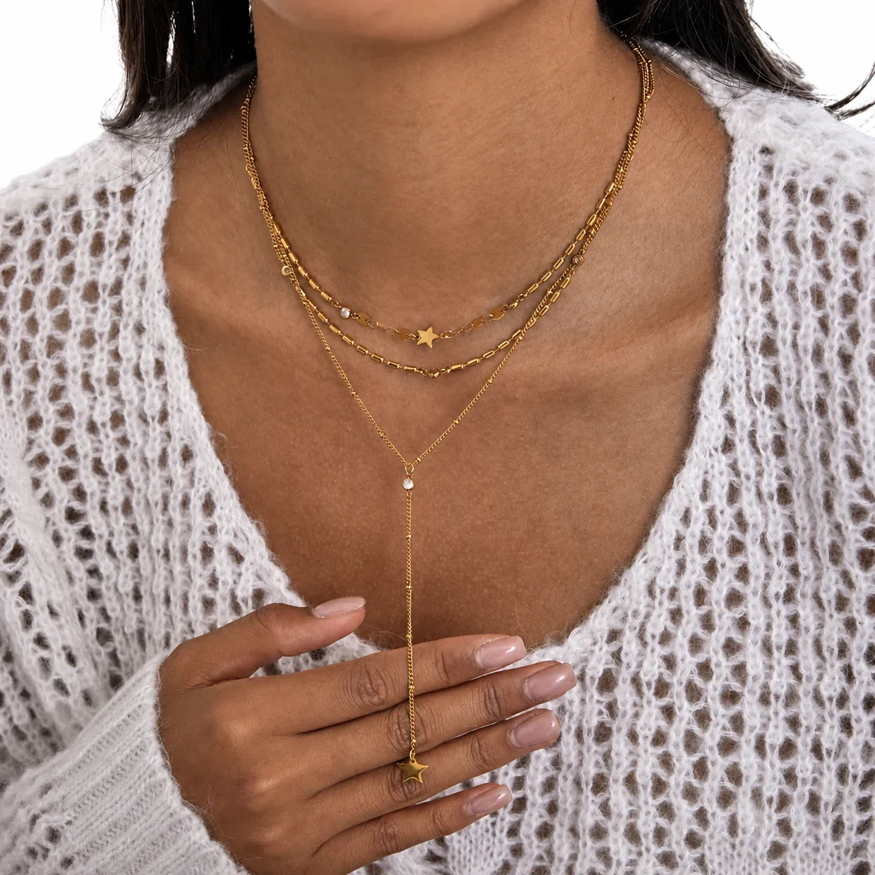 Luminous 316 Stainless Steel Pearl Y Necklace