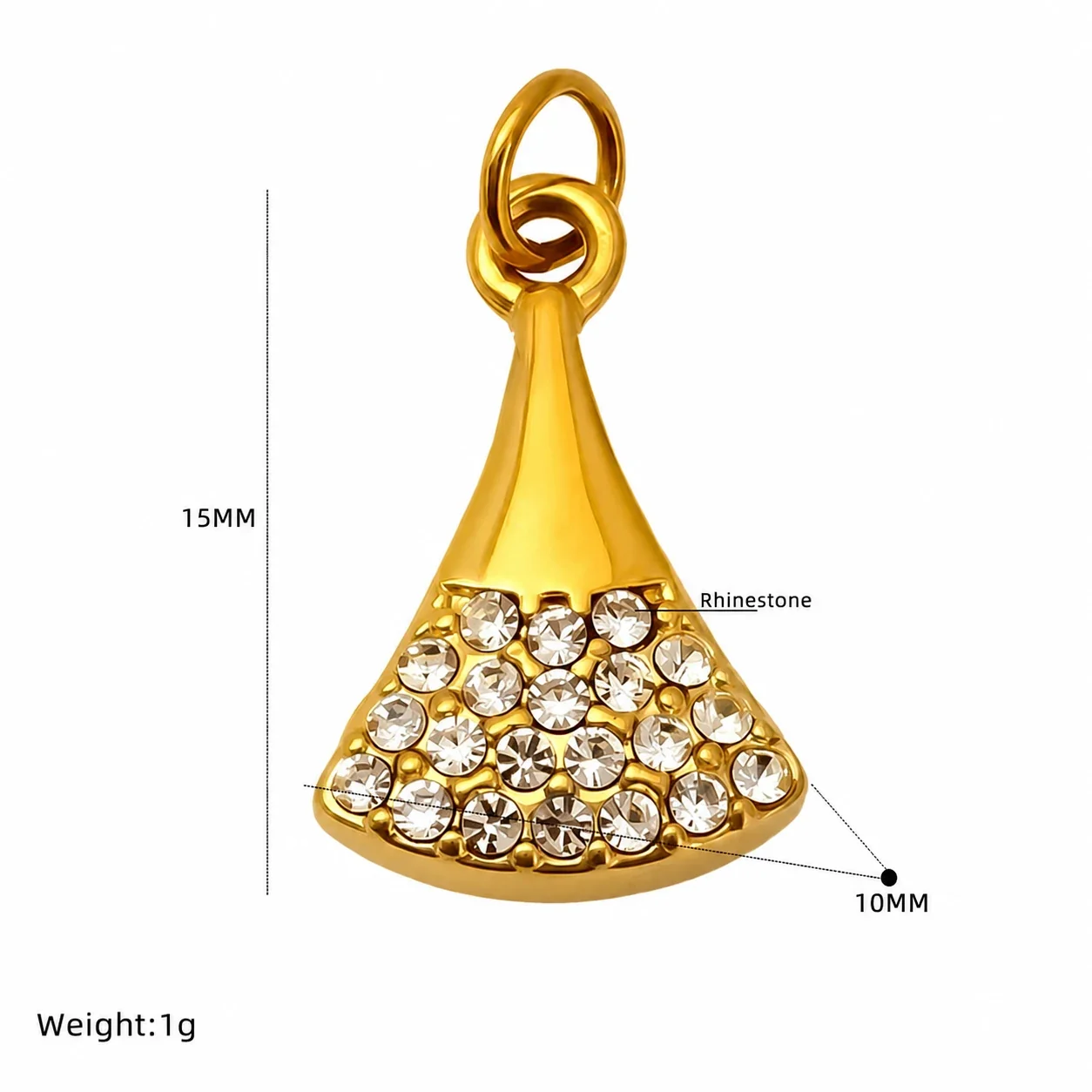 Playful Gold-Plated Stainless Steel Crystal Crab Pendant - Gold Whale Tail Crystal Charm