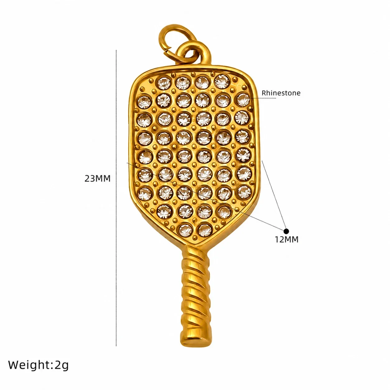 Playful Gold-Plated Stainless Steel Crystal Crab Pendant - Gold Open Paddle Crystal Charm