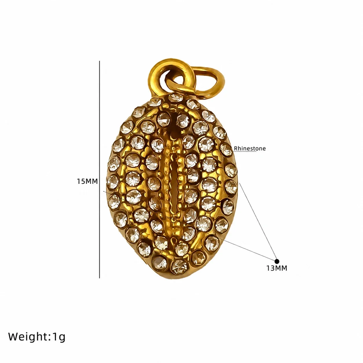 Playful Gold-Plated Stainless Steel Crystal Crab Pendant - Gold Fish Crystal Charm
