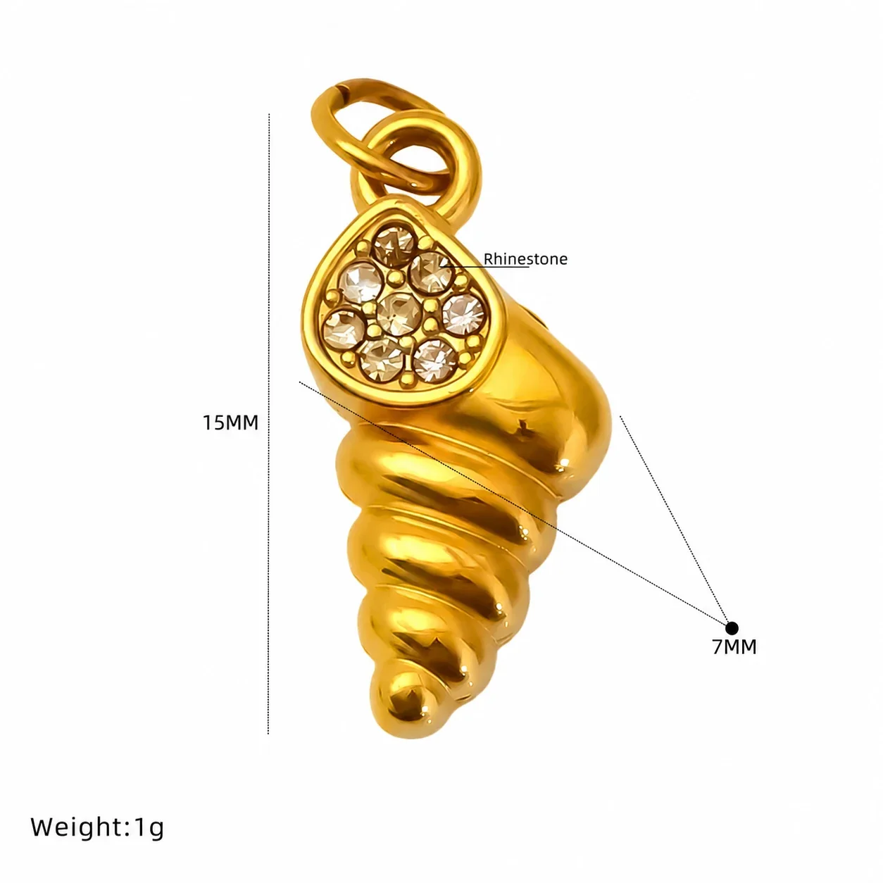 Playful Gold-Plated Stainless Steel Crystal Crab Pendant - Gold Starfish Crystal Charm