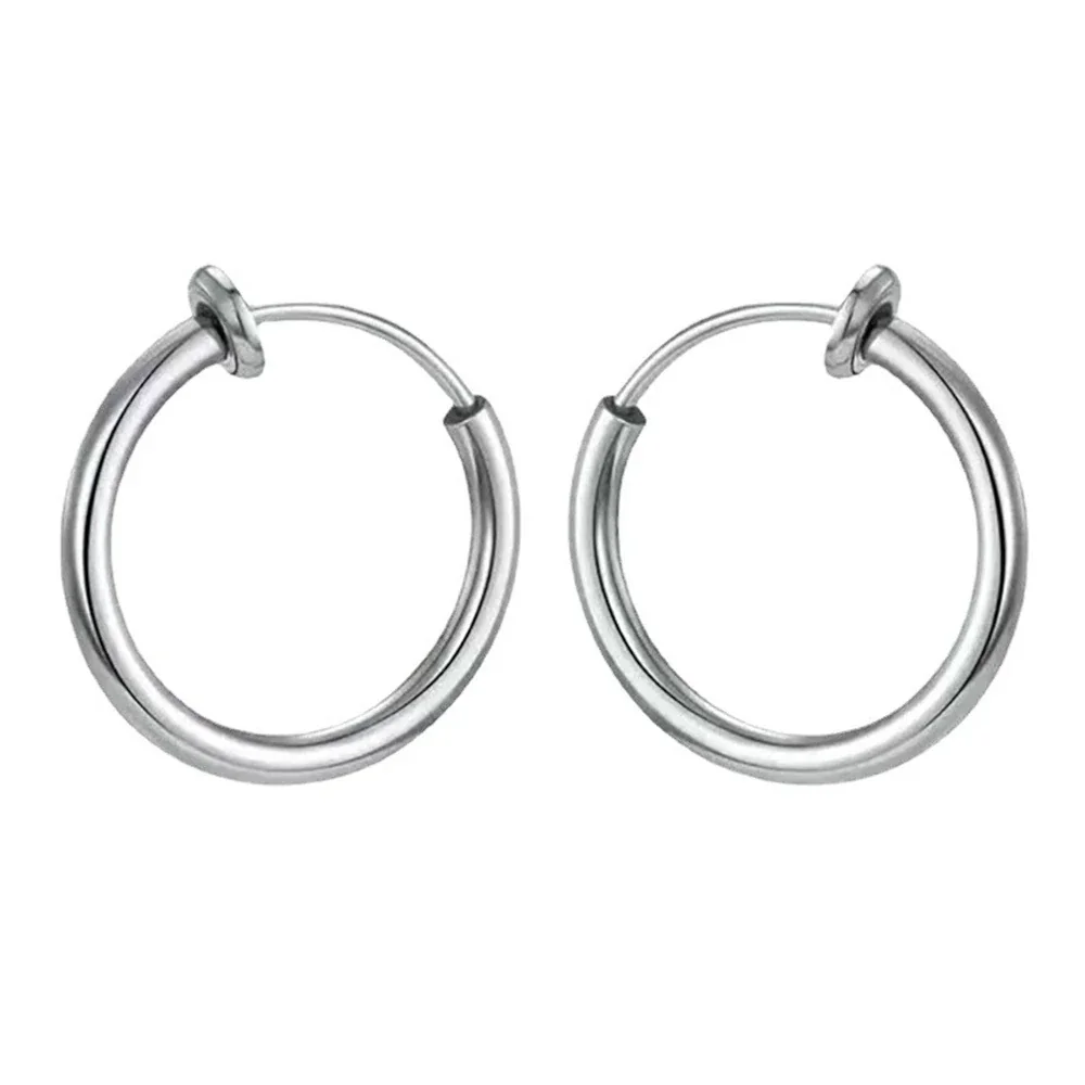 Minimal 316 Stainless Steel C-Shaped Ear Cuff - Silver