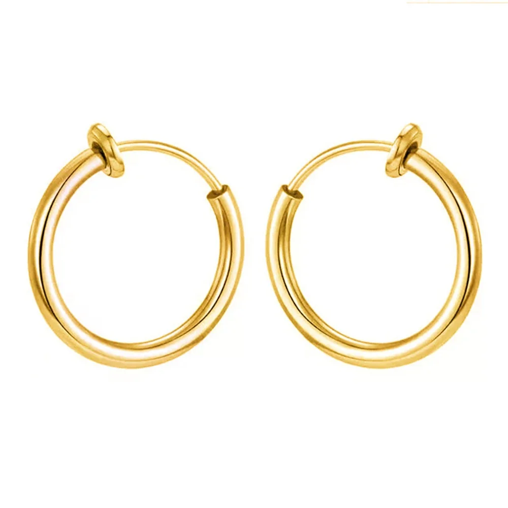 Minimal 316 Stainless Steel C-Shaped Ear Cuff - Gold