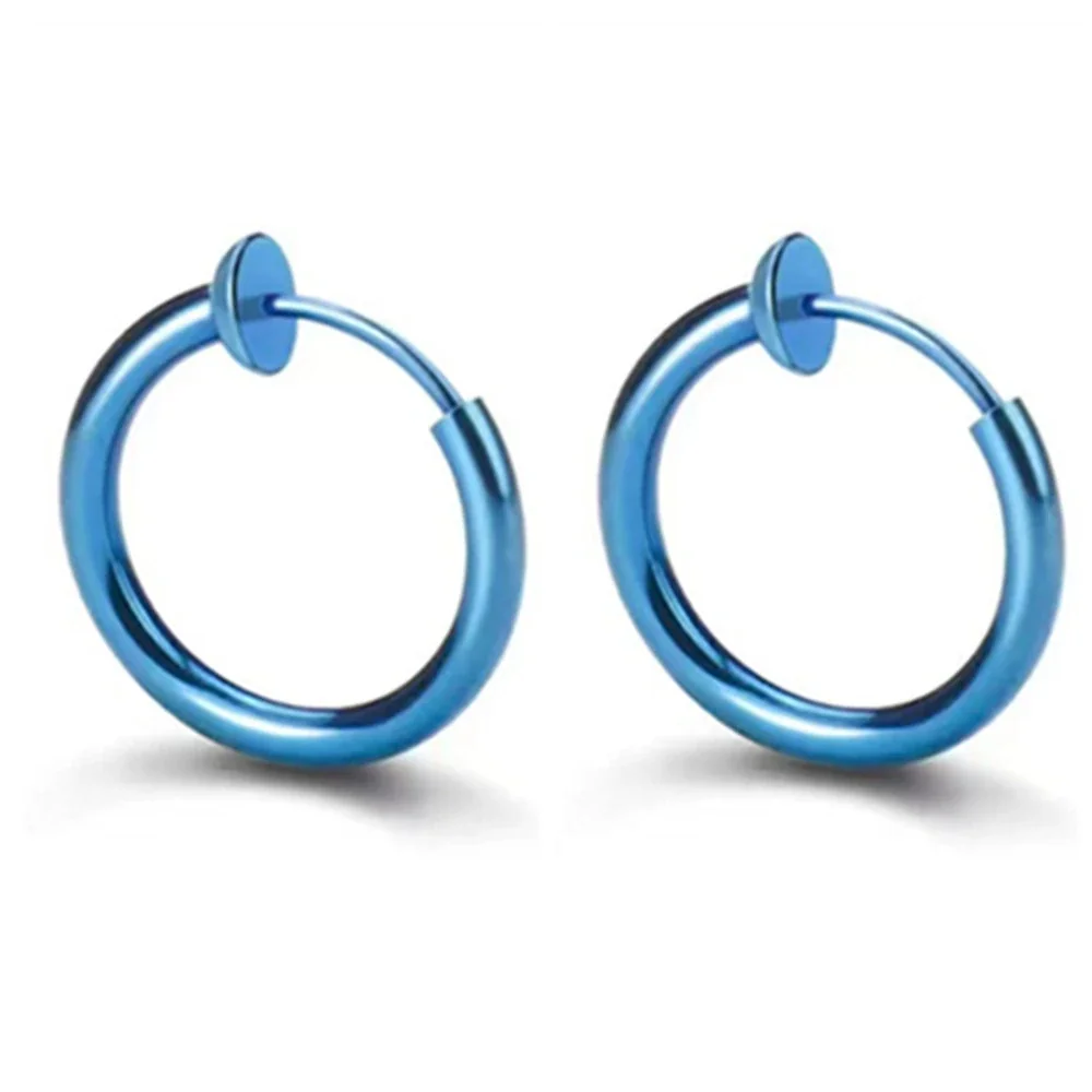 Minimal 316 Stainless Steel C-Shaped Ear Cuff - Blue