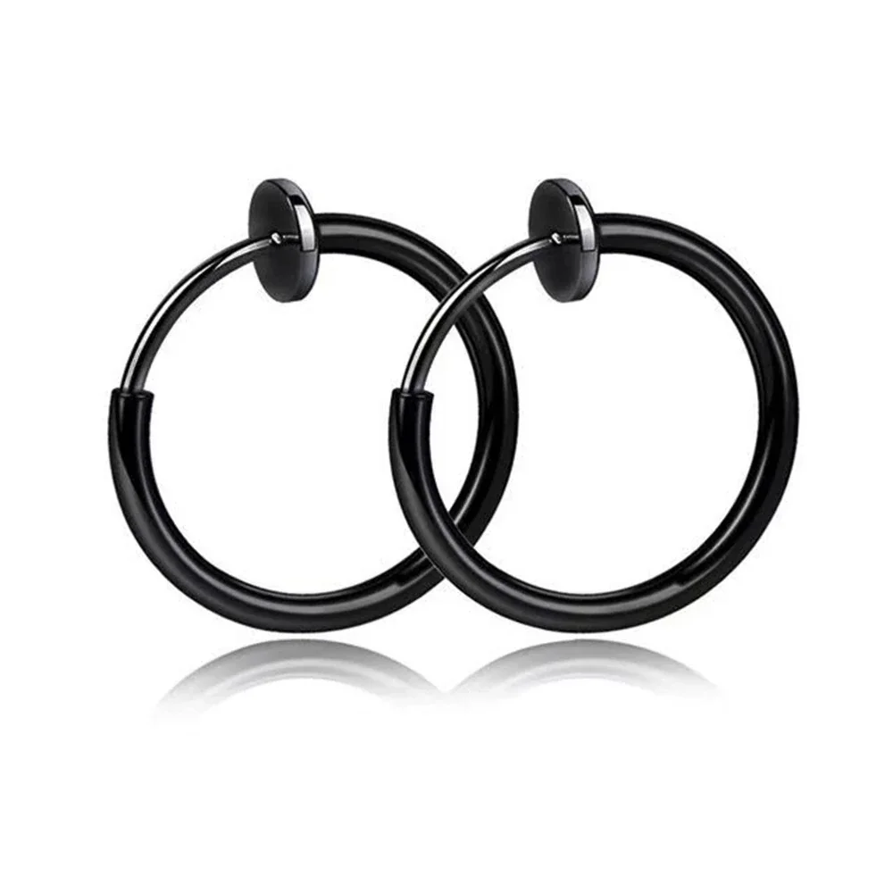 Minimal 316 Stainless Steel C-Shaped Ear Cuff - Black
