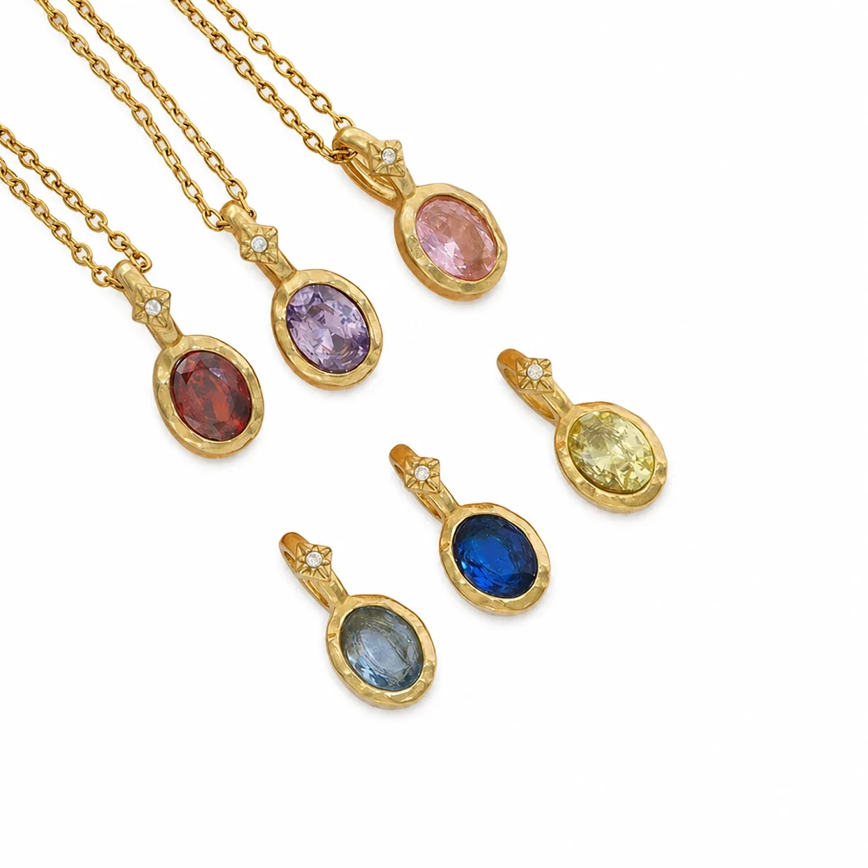 Radiant 316 Stainless Oval Crystal Pendant Necklace
