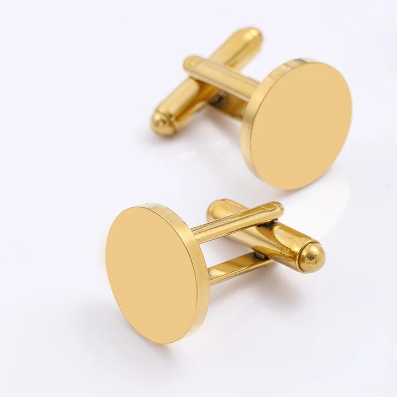 Cuff Link, 15mm Round Blank Stainless Steel (Single)