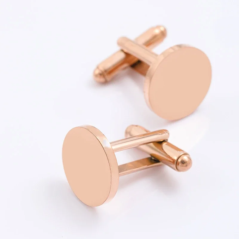 Cuff Link, 15mm Round Blank Stainless Steel (Single)