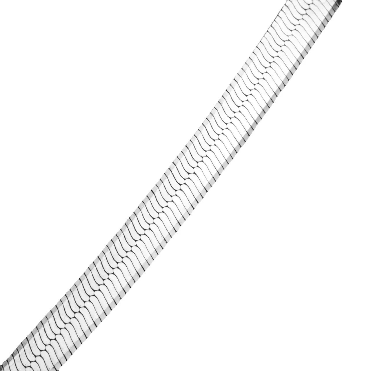 Sleek Silver-Plated Stainless Steel Herringbone Chain Necklace