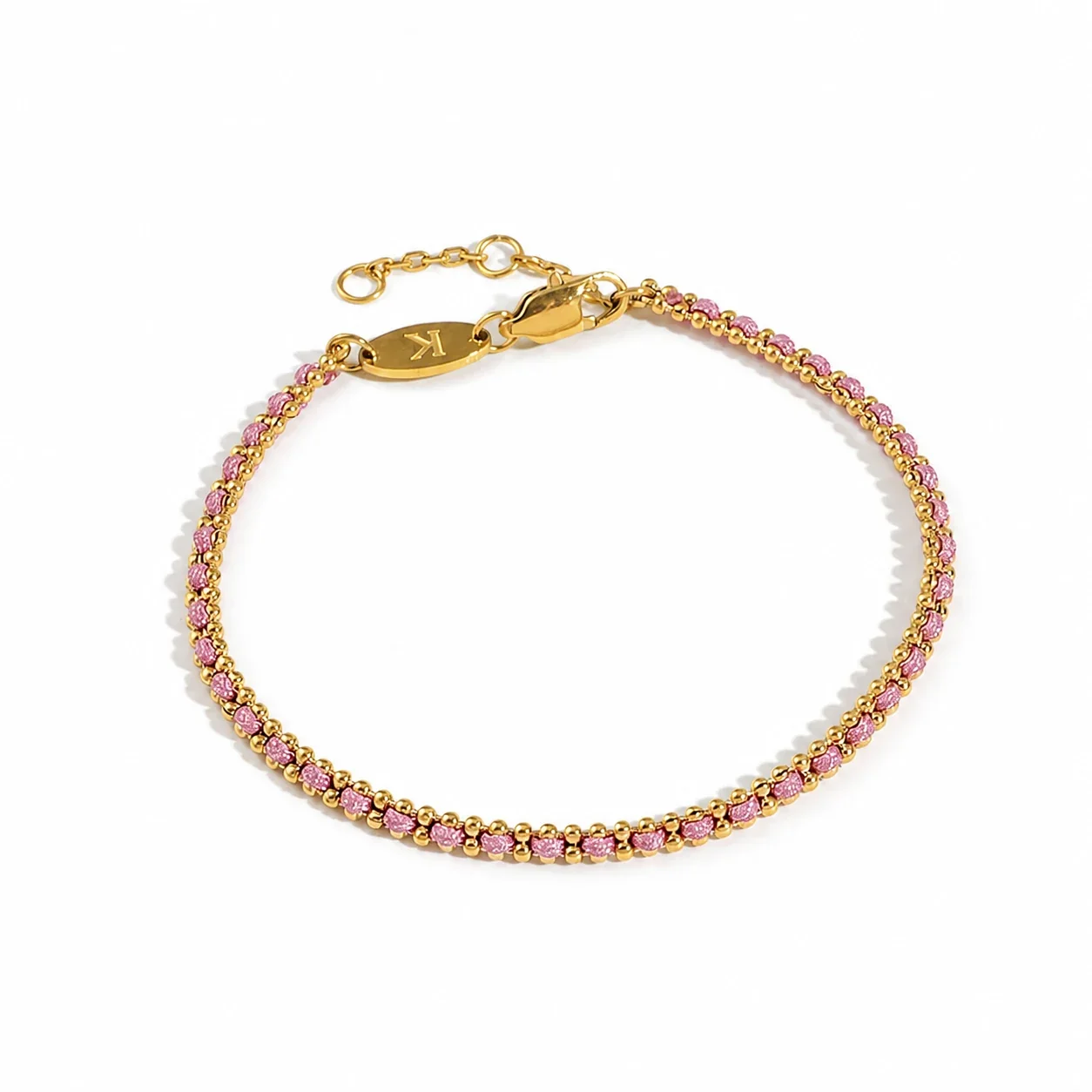 Delicate Gold-Plated Braided Cord Bead Chain Bracelet