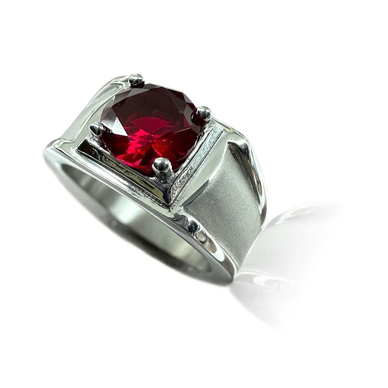 Bold 316 Stainless Steel Round CZ Signet Ring