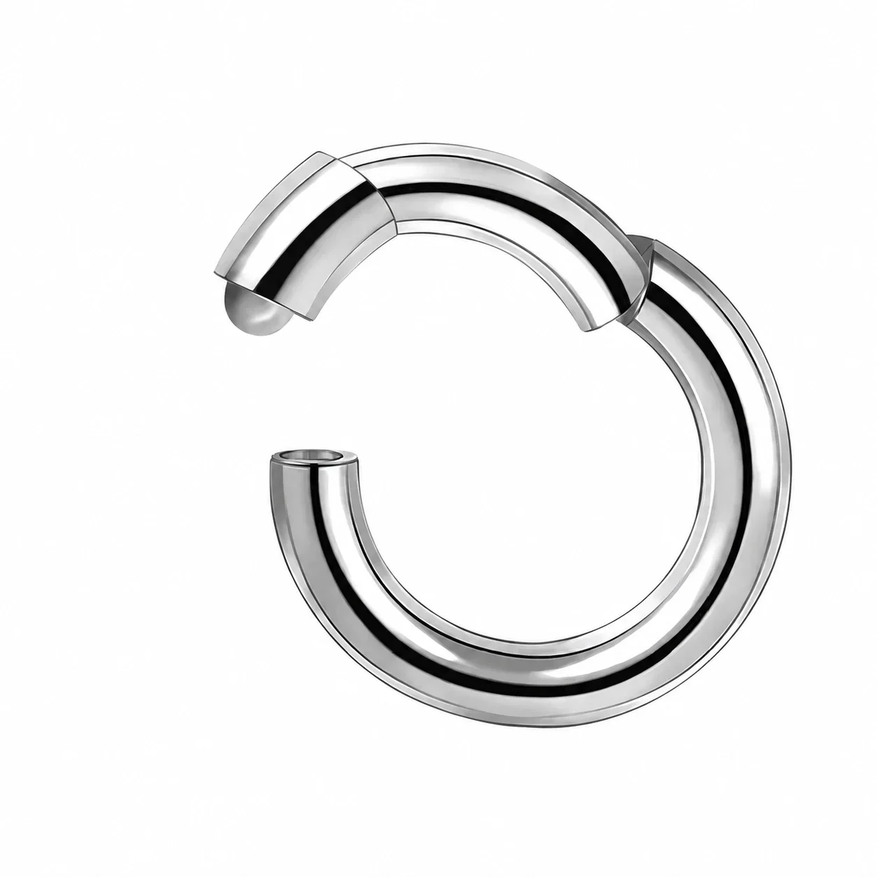 Polished 316 Stainless Steel Hinged Hoop Body Ring