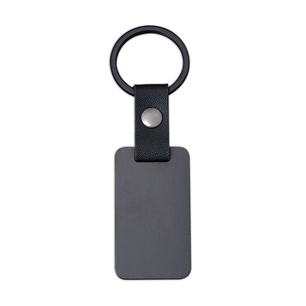 Keyring with Blank Rectangle Pendant and Strap