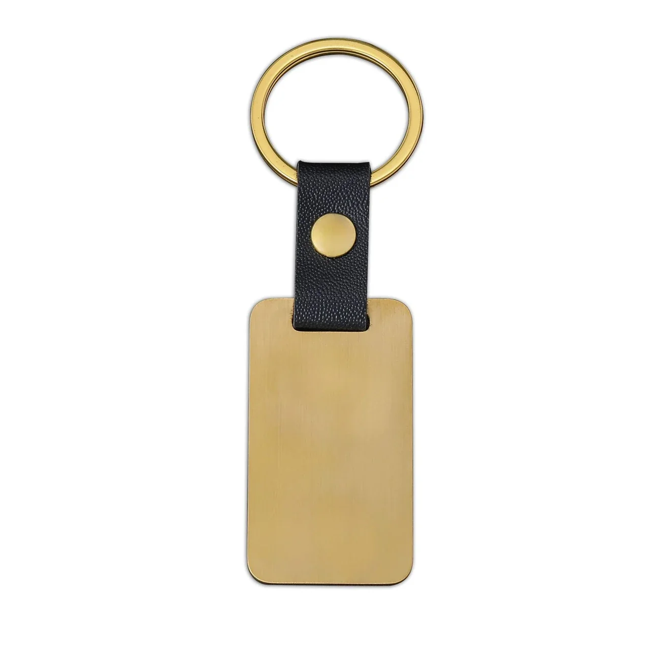 Keyring with Blank Rectangle Pendant and Strap
