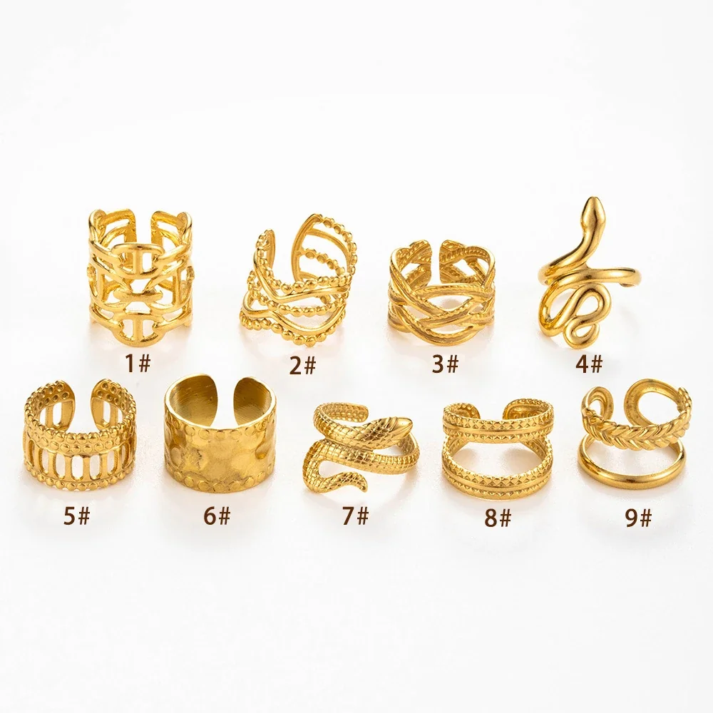 Sculptural Stainless Steel Snake Openwork Ear Cuff