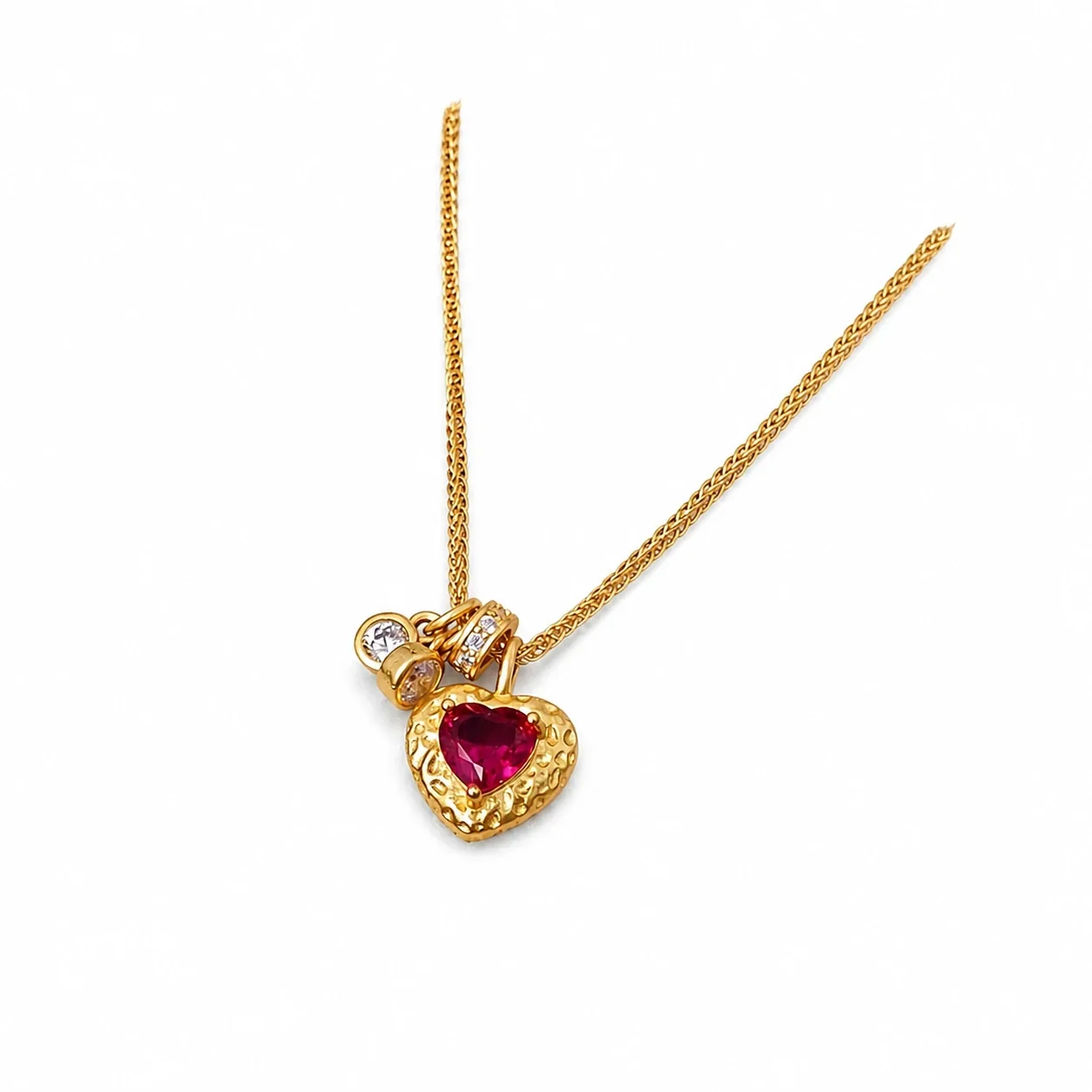 Photo produit : Collier acier inoxydable 316 Radiant – pendentif ovale CZ, plaqué or 18K - PVD