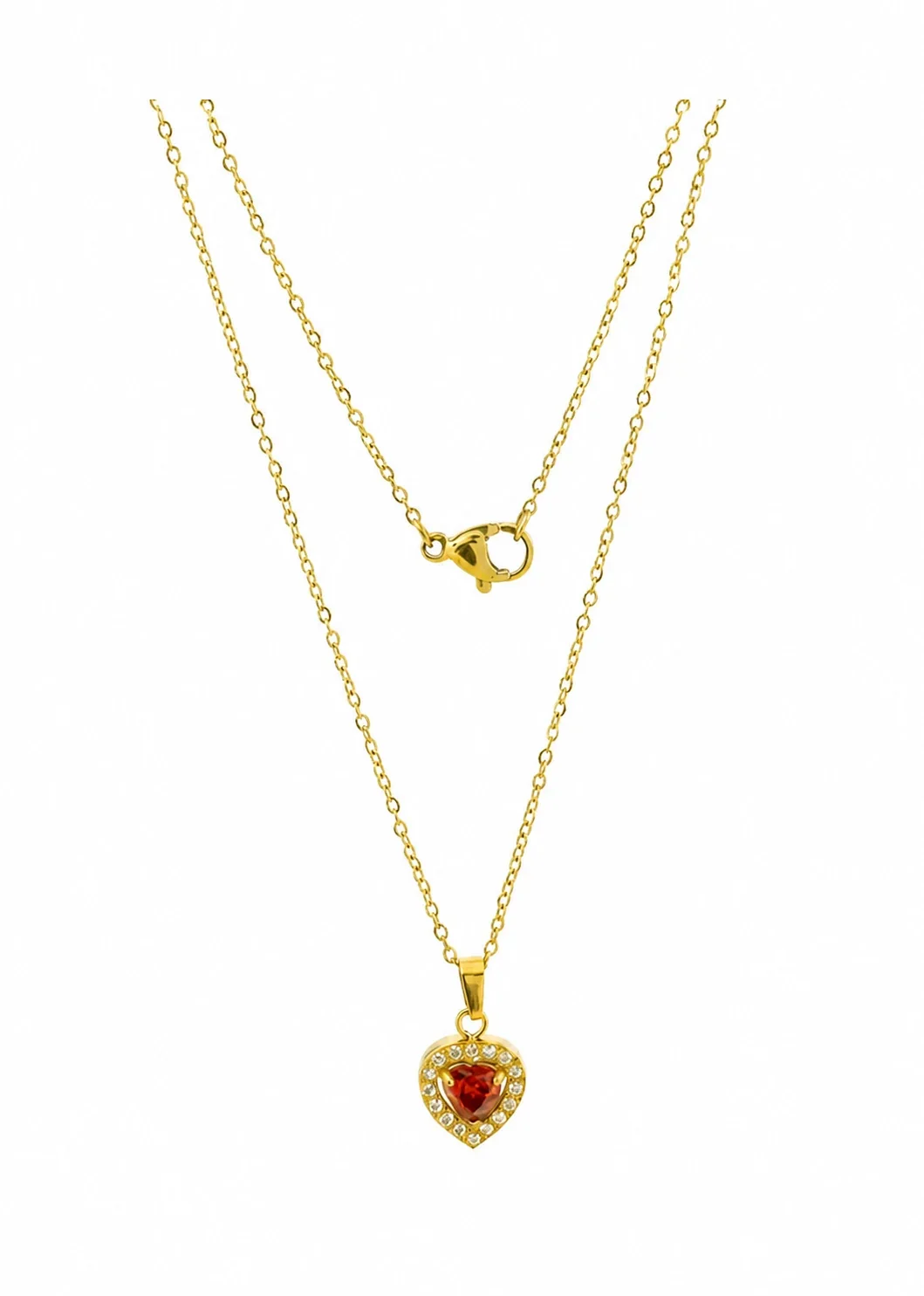 Photo produit : Collier acier inoxydable 316 Radiant – pendentif ovale CZ, plaqué or 18K - PVD