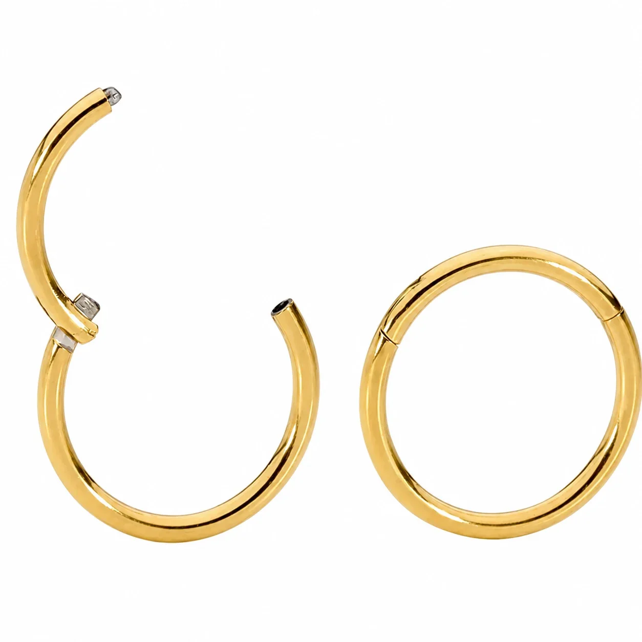 Sleek 316 Stainless Steel Seamless Hoop Earrings - Gold