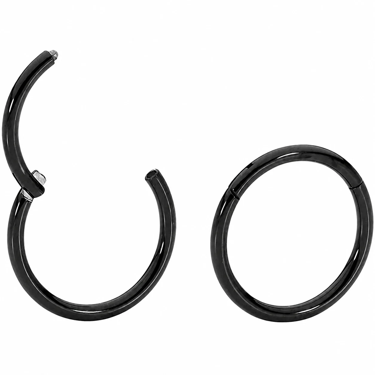 Sleek 316 Stainless Steel Seamless Hoop Earrings - Black
