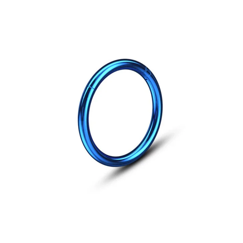 Sleek 316 Stainless Steel Seamless Hoop Earrings - Blue
