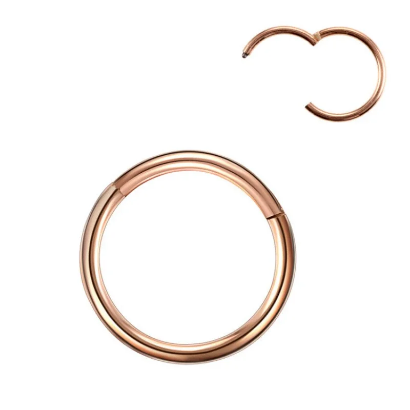 Sleek 316 Stainless Steel Seamless Hoop Earrings - Rose Gold