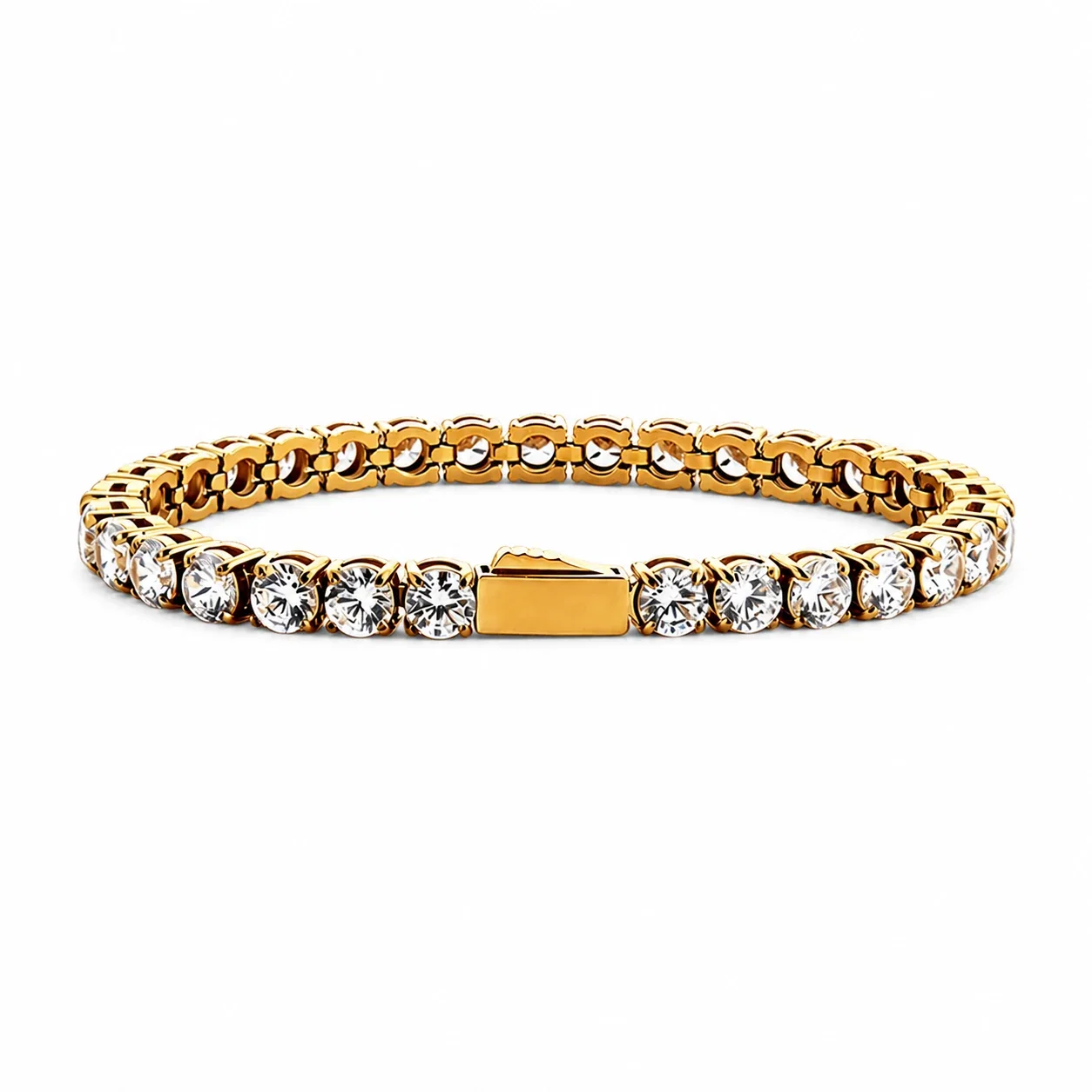 Refined 316 Stainless Steel Square CZ Tennis Bracelet