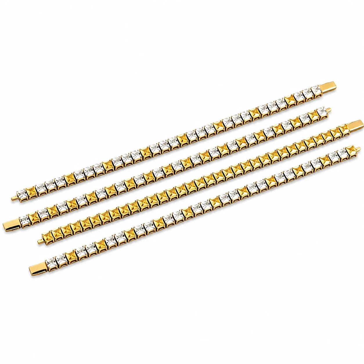 Refined 316 Stainless Steel Square CZ Tennis Bracelet