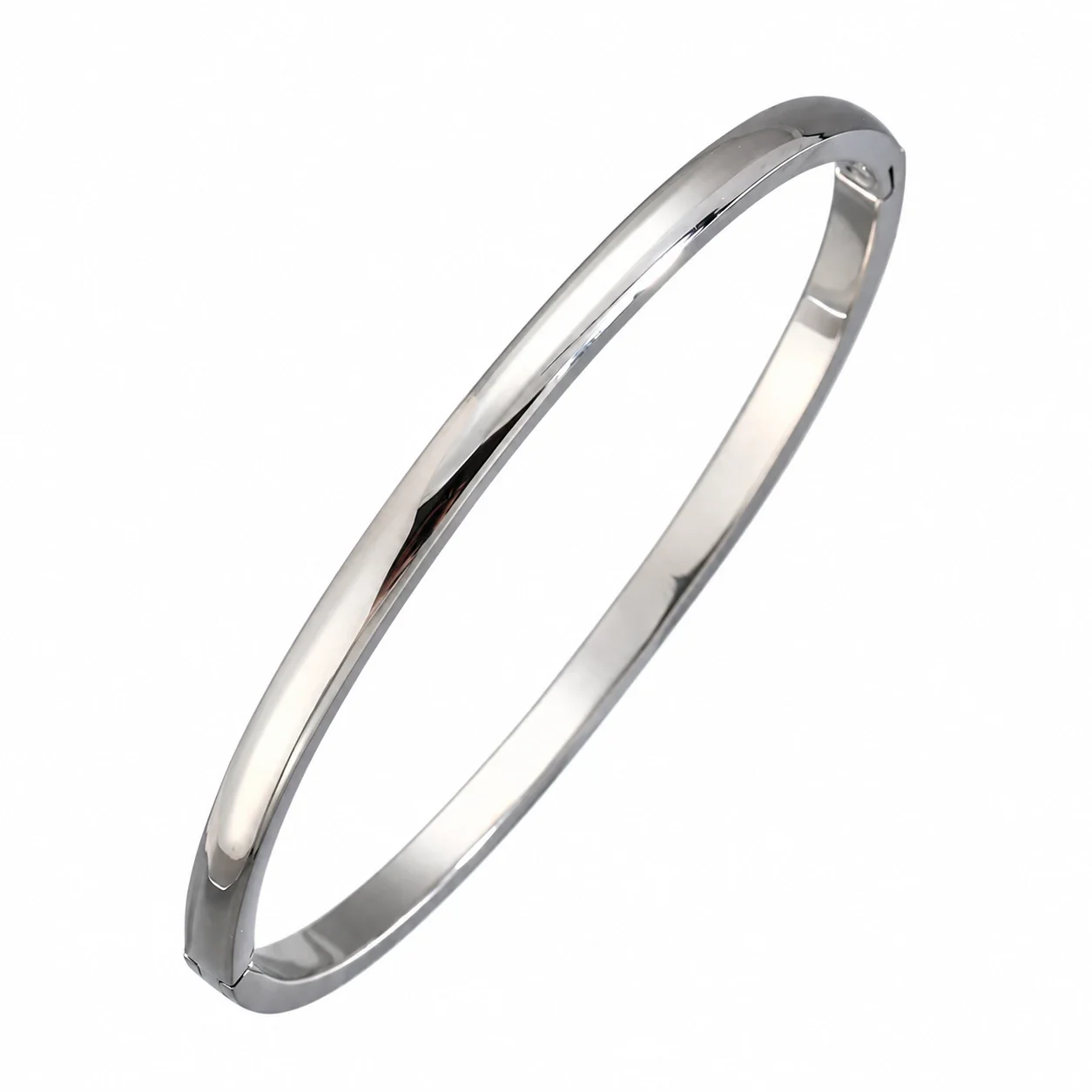 Hinged Cuff Bangles with Motif Details, Silver-Plated Steel - Silver Curved Surface