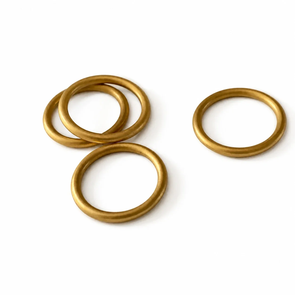 Minimal Gold-Plated Brushed Dome Band Ring