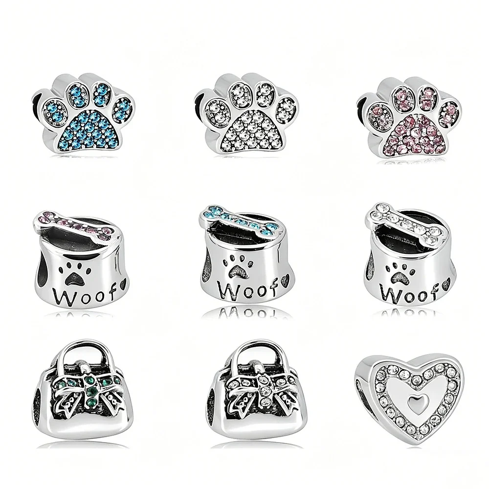 Playful Stainless Steel Enamel Charm Bracelet Bead