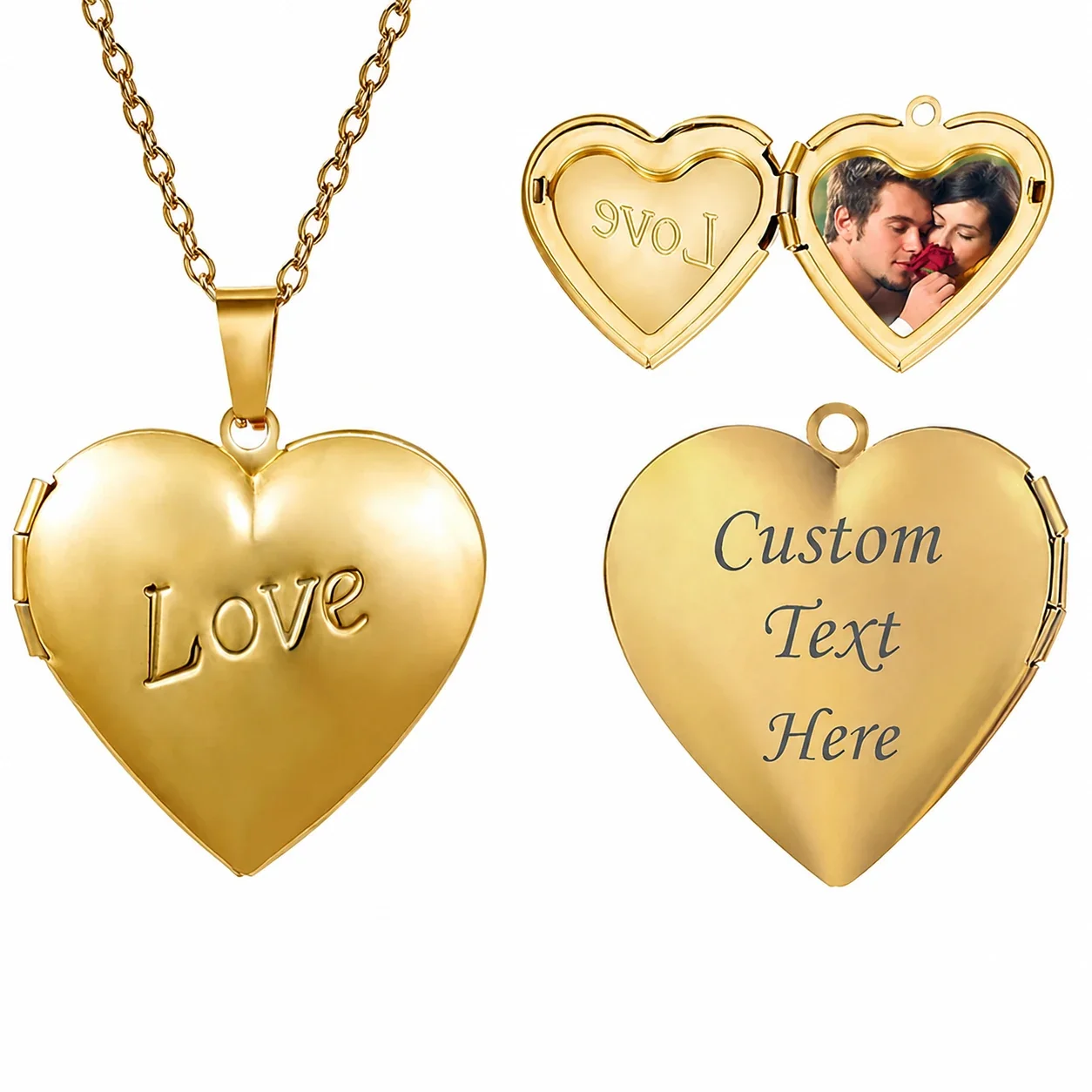 Sentimental 316 Stainless Steel Heart Locket Necklace