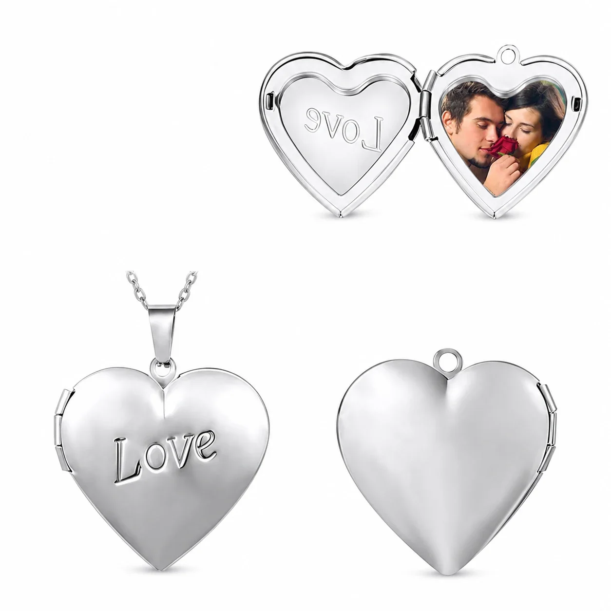 Sentimental 316 Stainless Steel Heart Locket Necklace