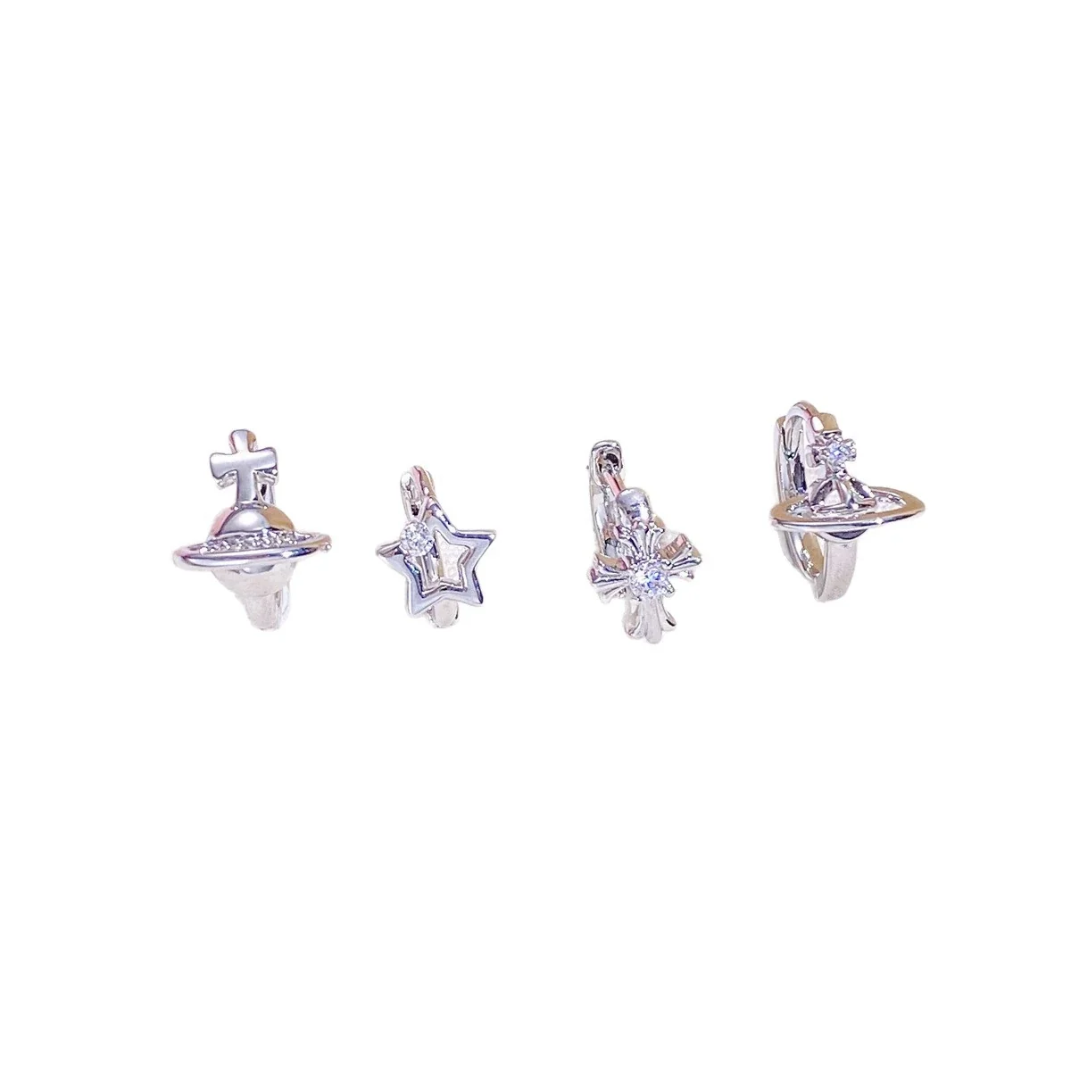 Celestial 316 Stainless Steel CZ Charm Ear Cuff