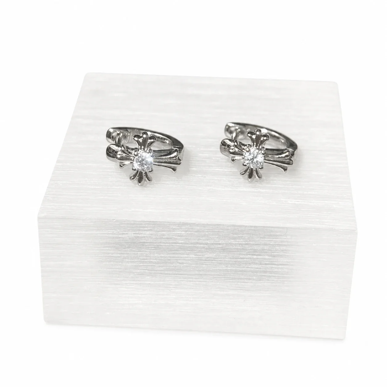 Celestial 316 Stainless Steel CZ Charm Ear Cuff