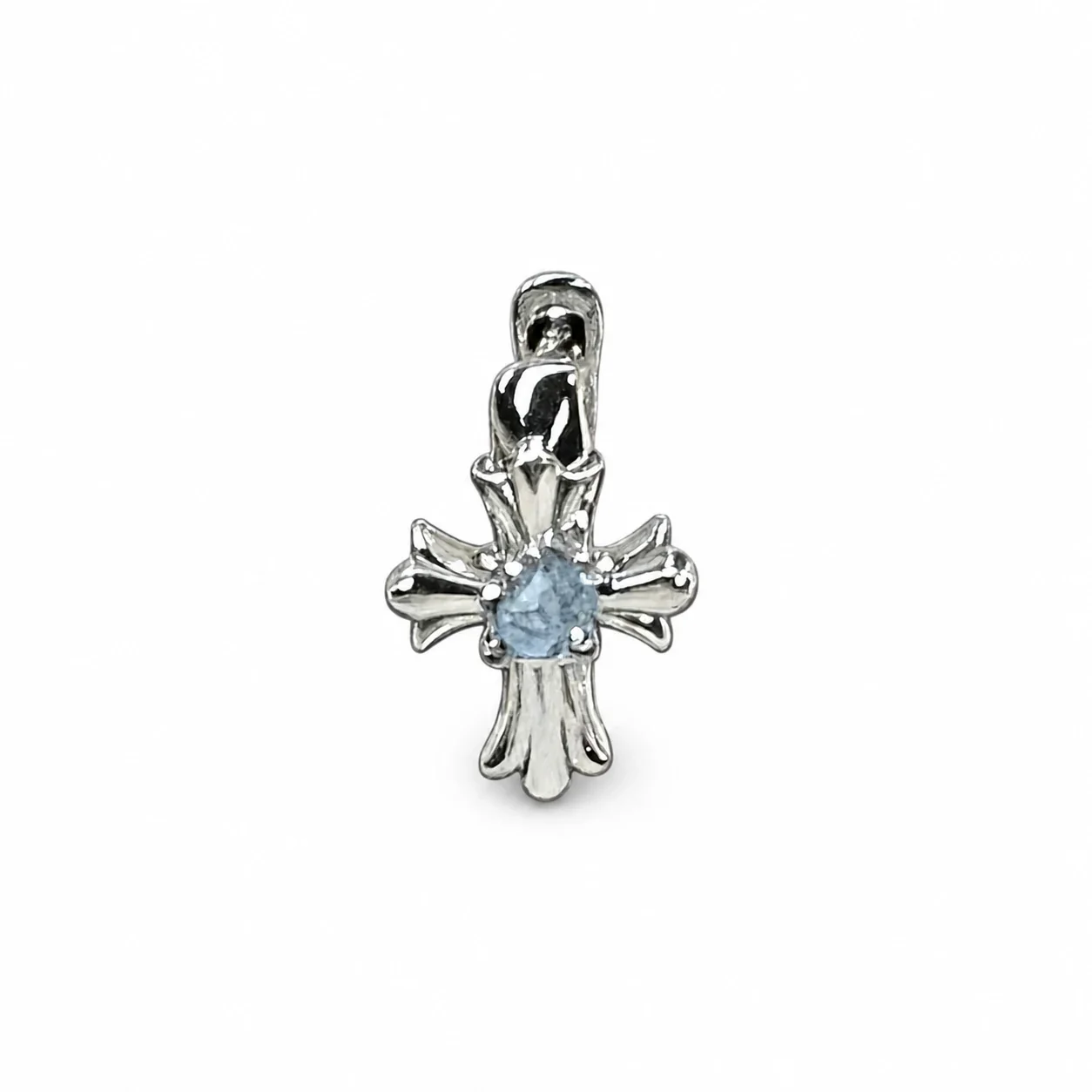 Celestial 316 Stainless Steel CZ Charm Ear Cuff - Light Sea Blue mm